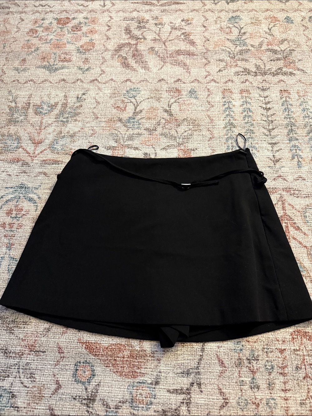 Zara Black Skort with Wrap-Style Front